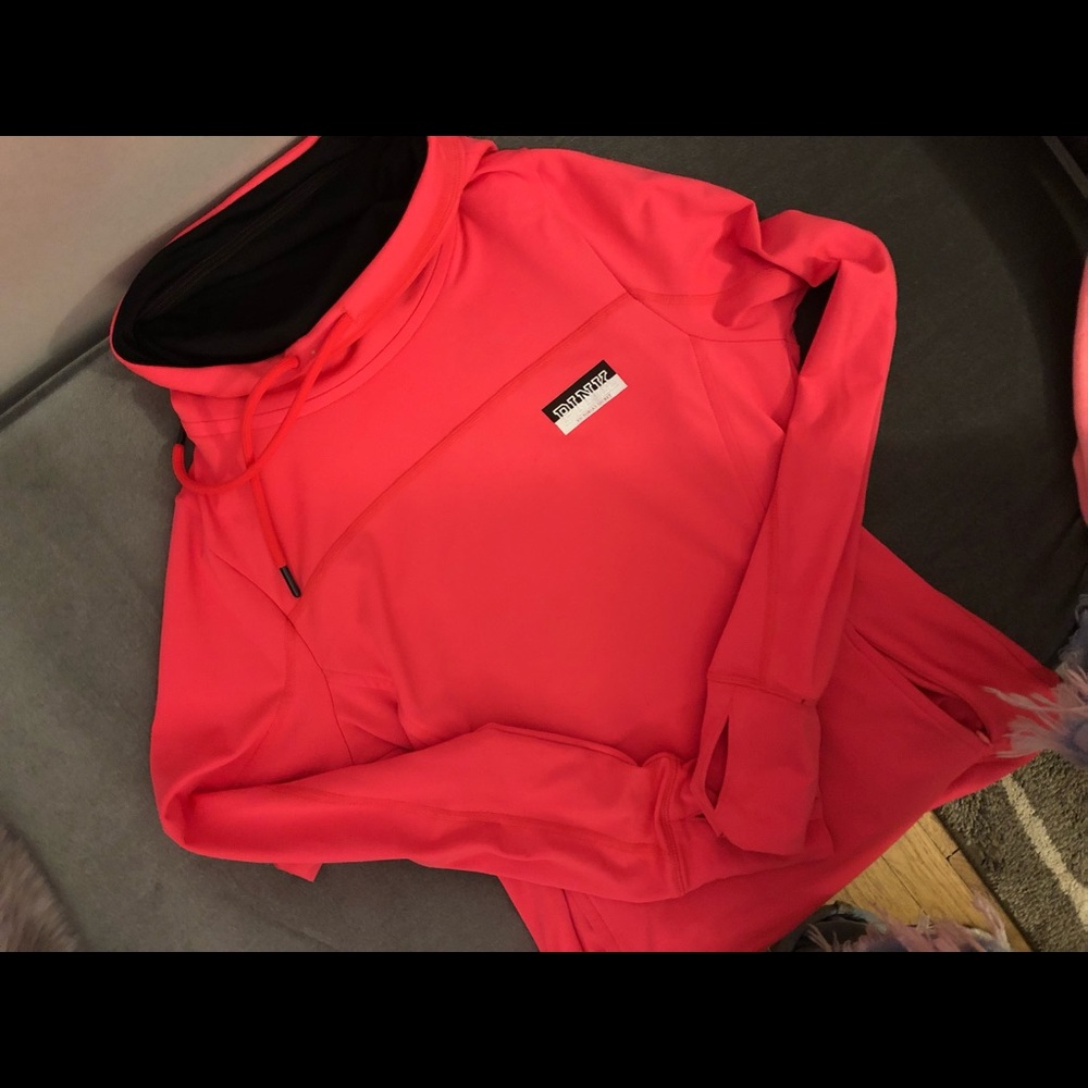 Athletic cowl neck sweatshirt
